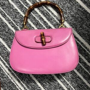 Pink Gucci Bamboo Handle Women's Bag